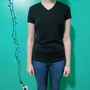 Black |V-Neck |Short Sleeve |Workout Attire